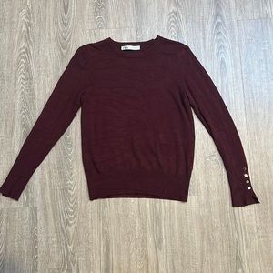 ZARA Maroon Purple Crew Sweater - Medium